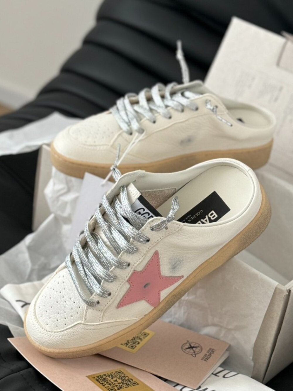 Golden Goose Ball Star White Pink Sneakers - Picture 2 of 9